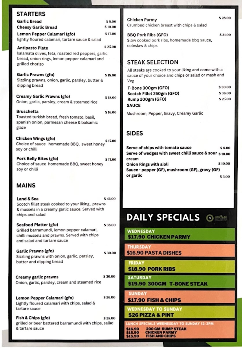Newpark Bar & Bistro Photo Menu 8