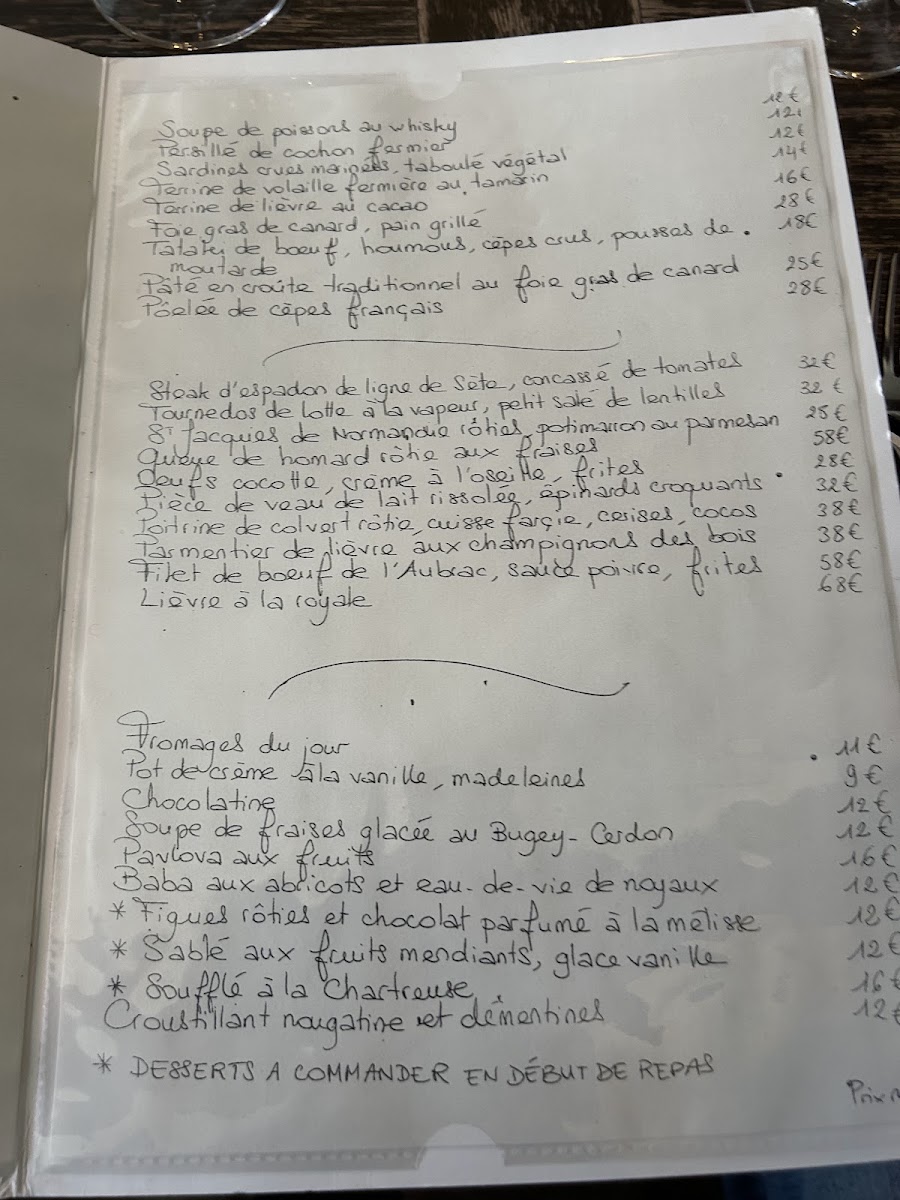 Le Repaire de Cartouche Photo Menu 2