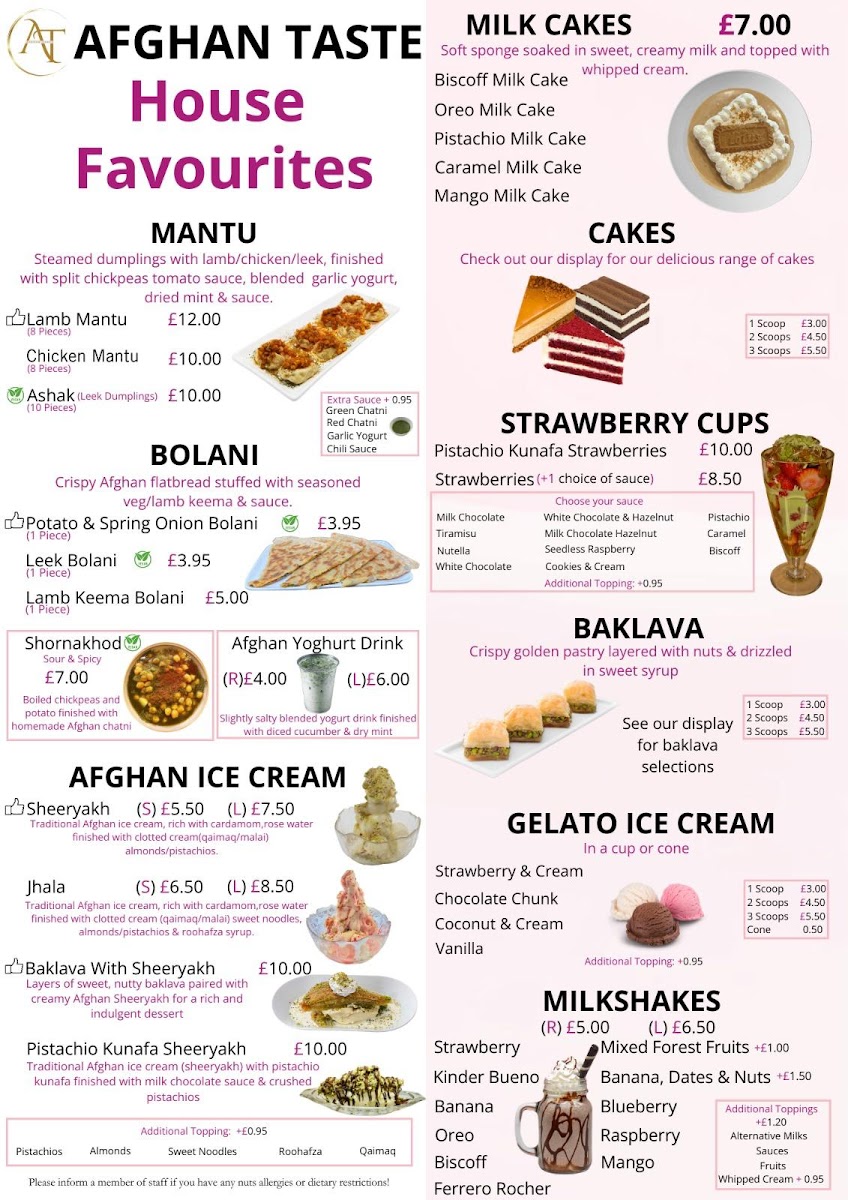 Afghan Taste Photo Menu 1