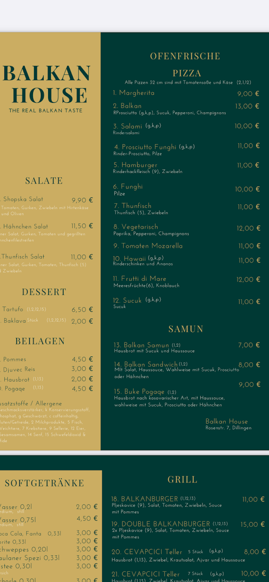 Balkan House Photo Menu 1