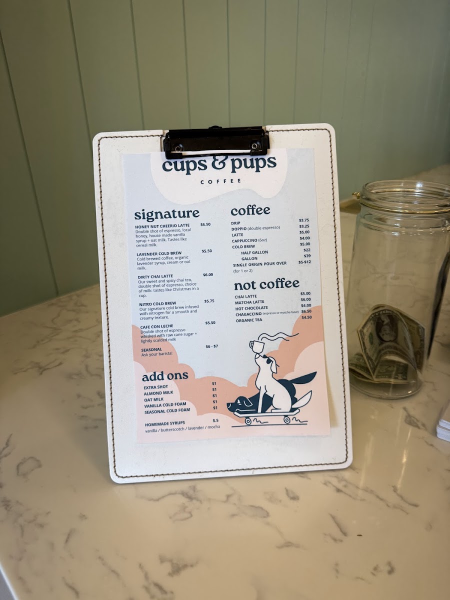 Cups and Pups Coffee Photo Menu 3