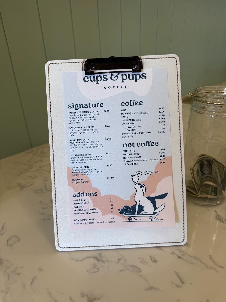 Cups and Pups Coffee Photo Menu 4
