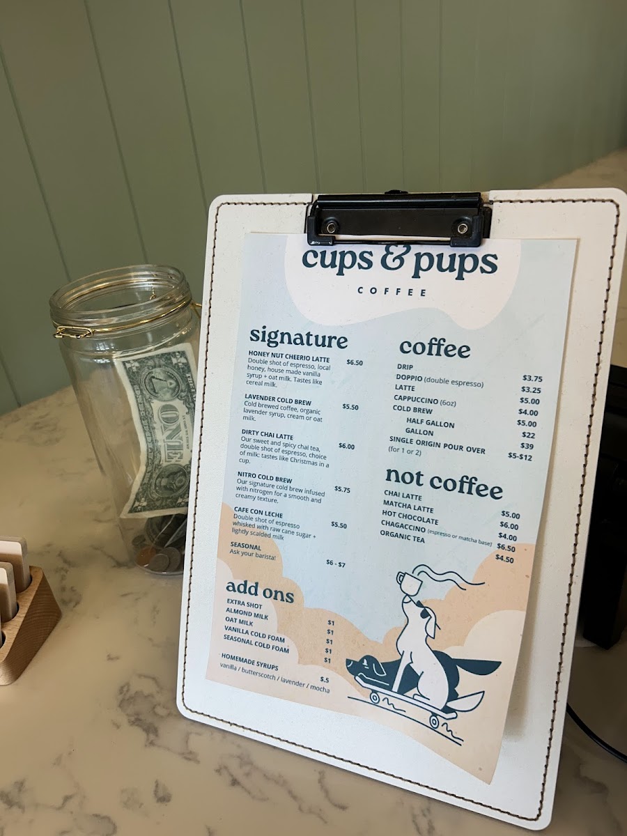 Cups and Pups Coffee Photo Menu 5