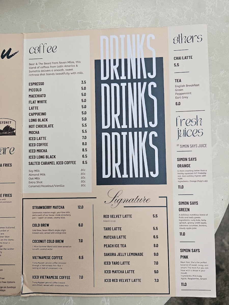 Henry Lee's Redfern Photo Menu 3