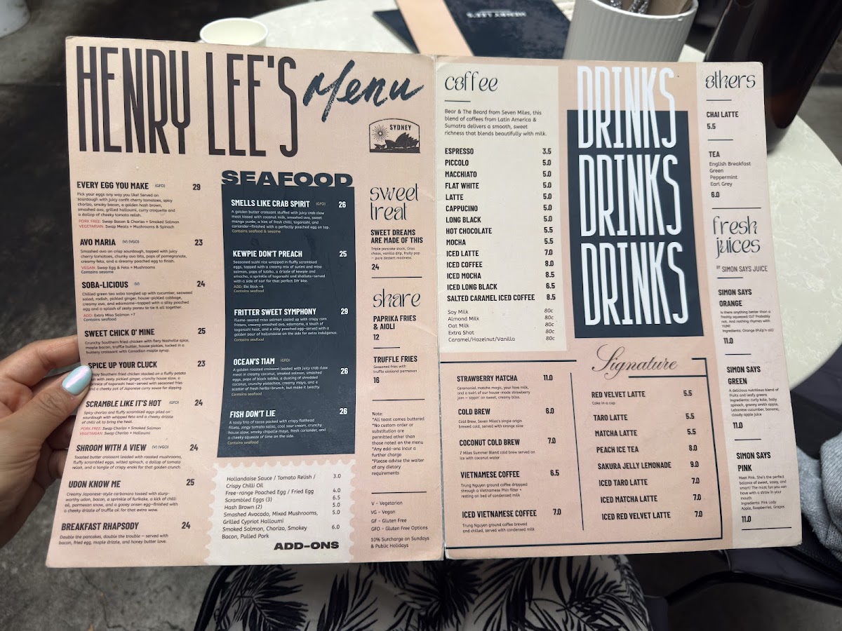 Henry Lee's Redfern Photo Menu 5