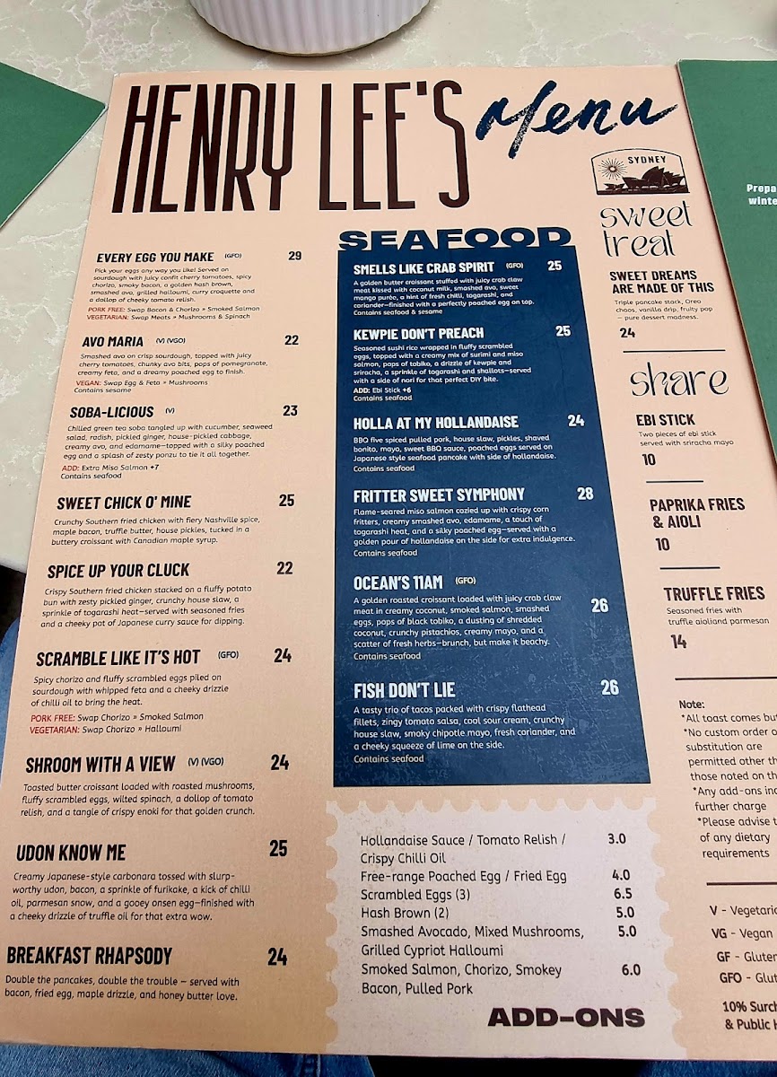 Henry Lee's Redfern Photo Menu 6