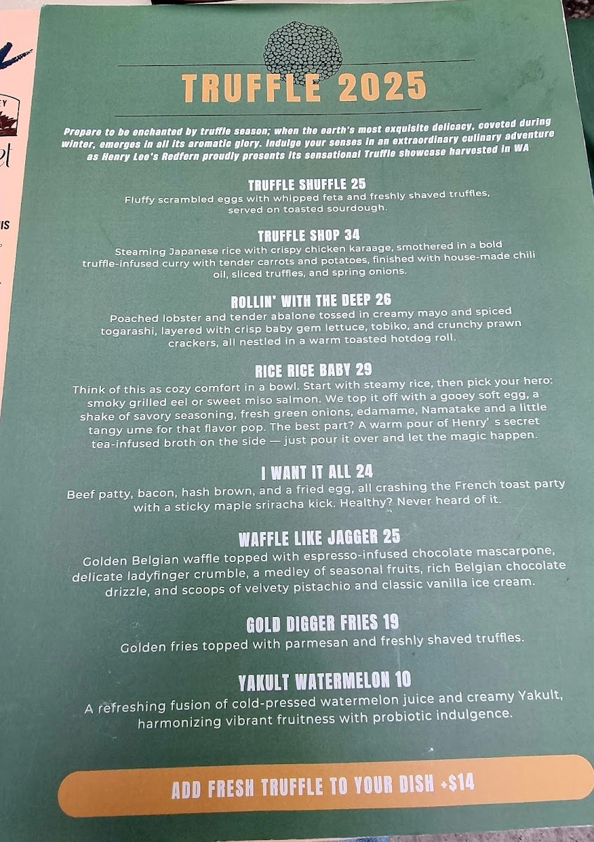 Henry Lee's Redfern Photo Menu 8