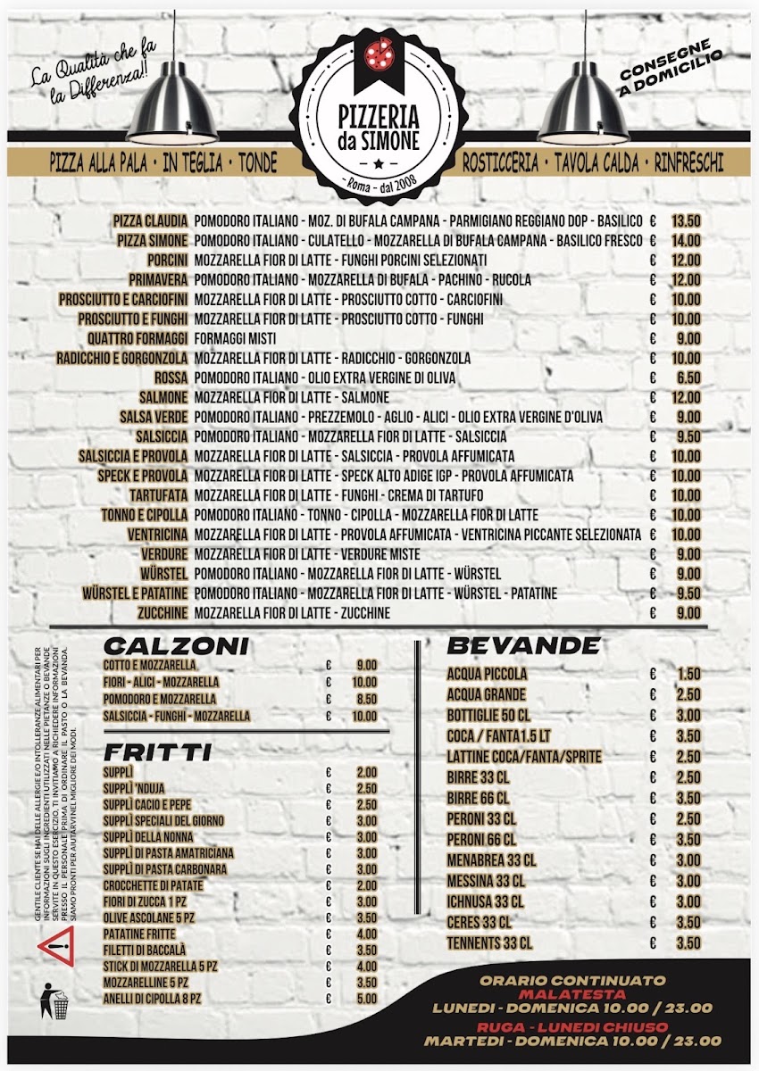 Pizzeria da Simone Malatesta Photo Menu 1
