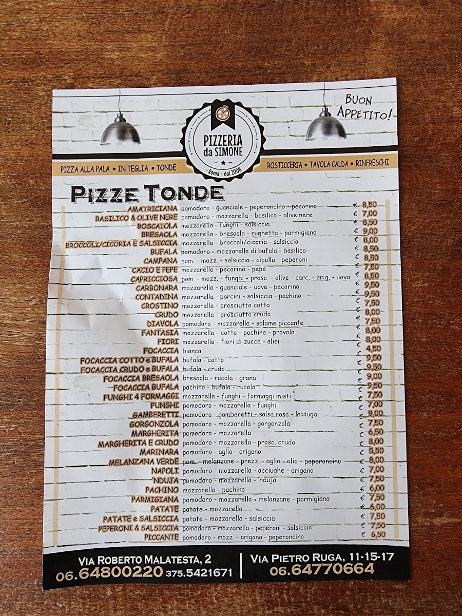 Pizzeria da Simone Malatesta Photo Menu 5
