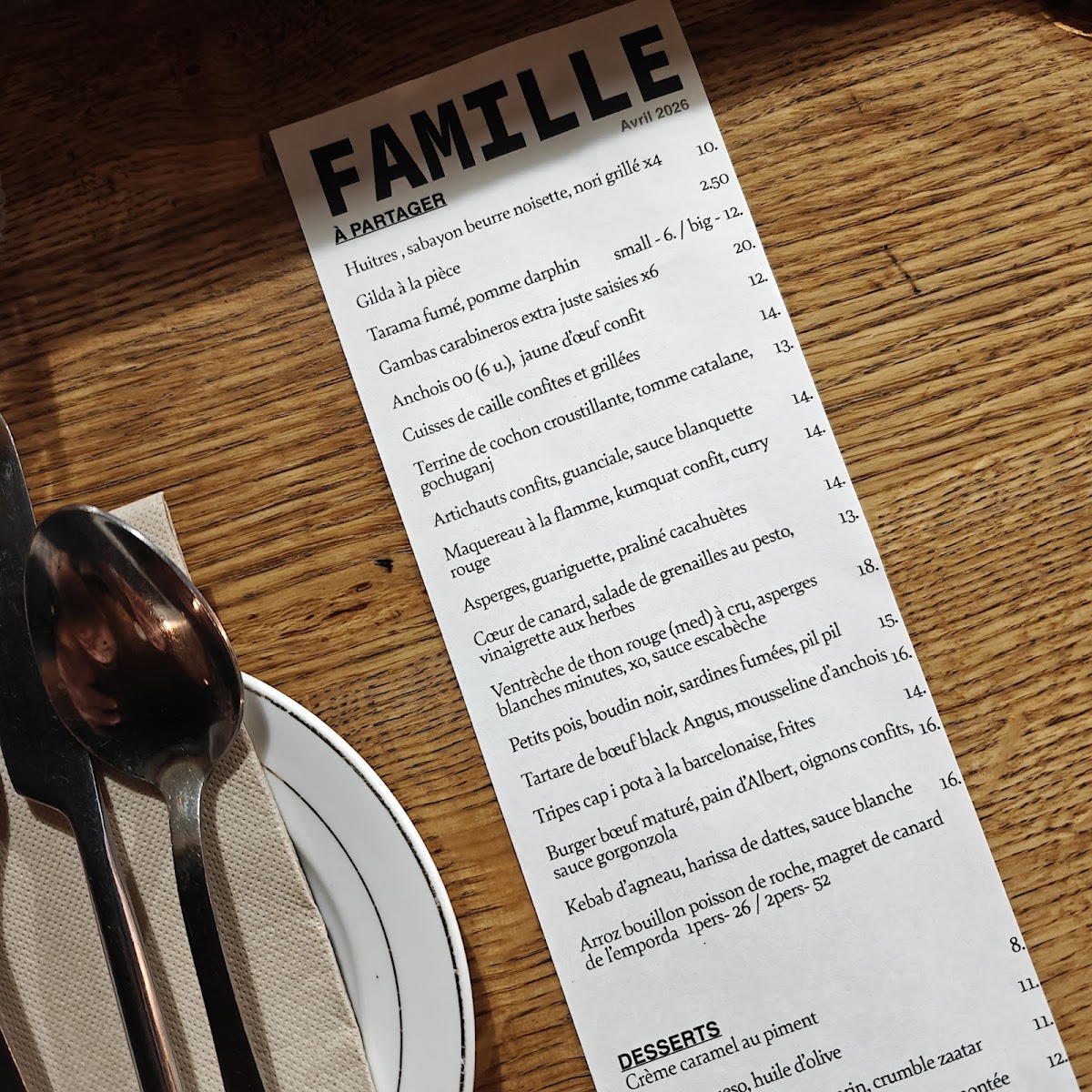 La Famille Photo Menu 7