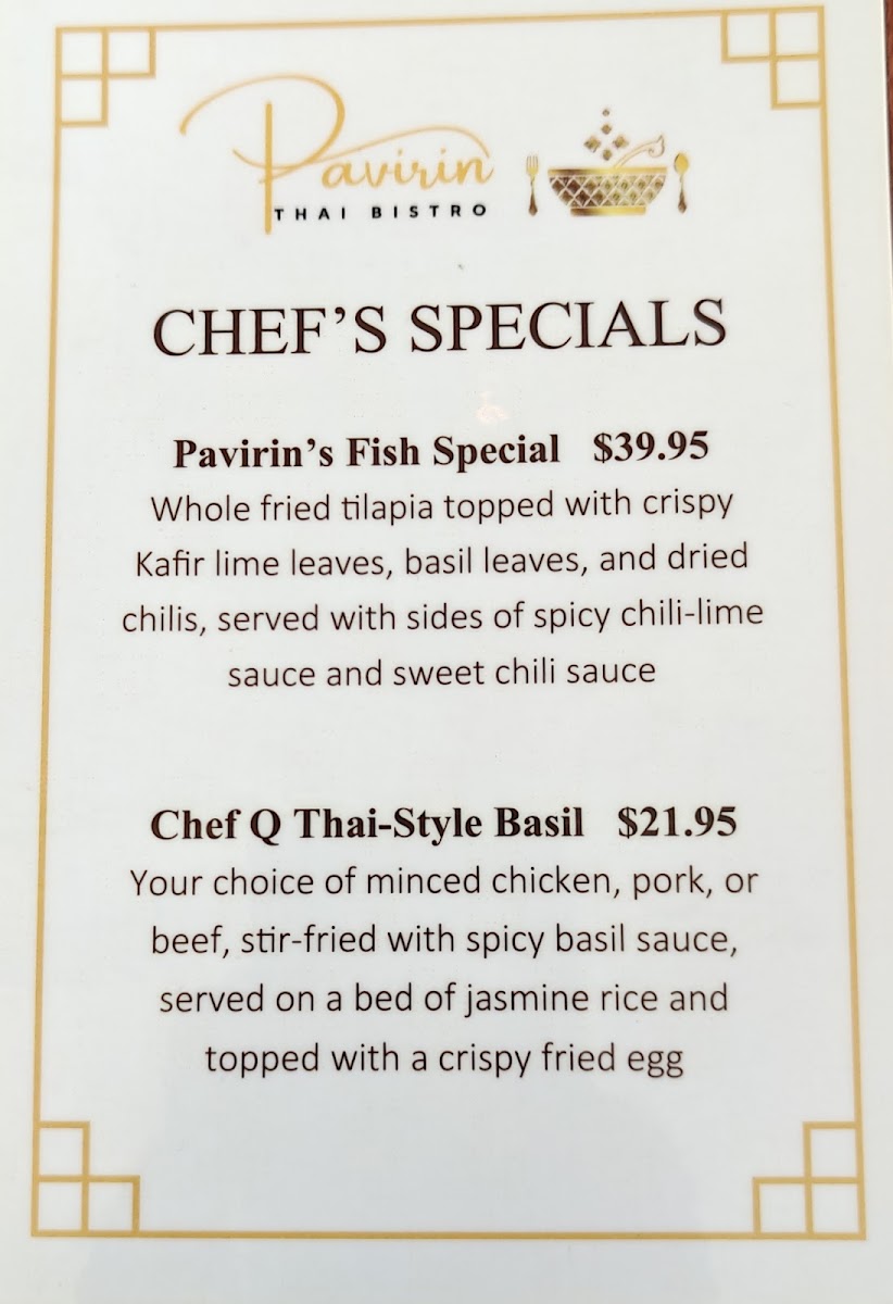 Pavirin Thai Bistro Photo Menu 3