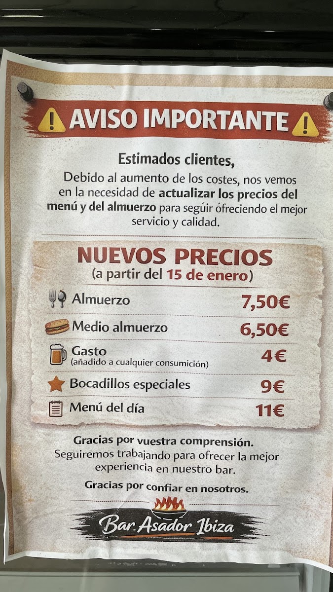Bar Asador Ibiza Photo Menu 1