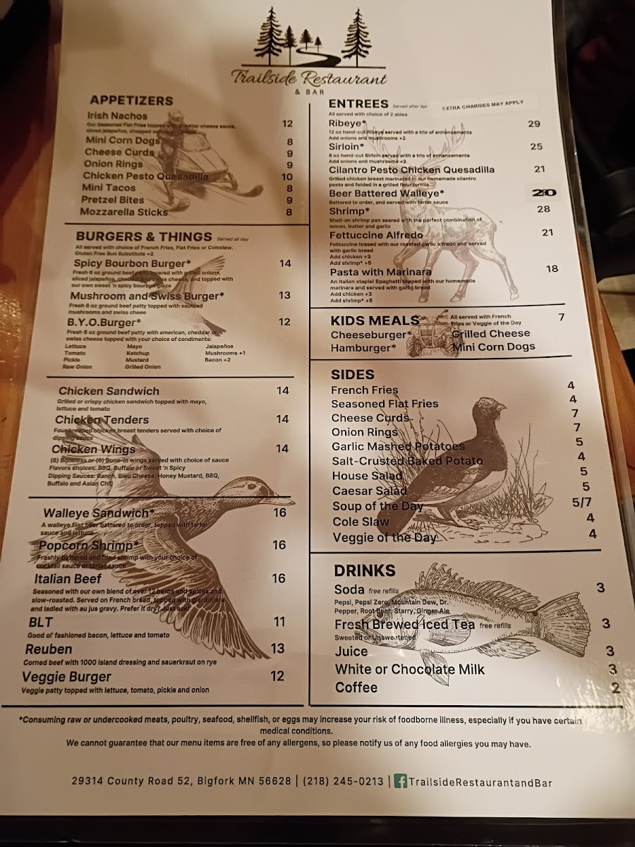 Trailside Restaurant and Bar Photo Menu 1
