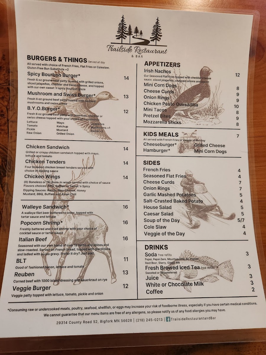 Trailside Restaurant and Bar Photo Menu 2