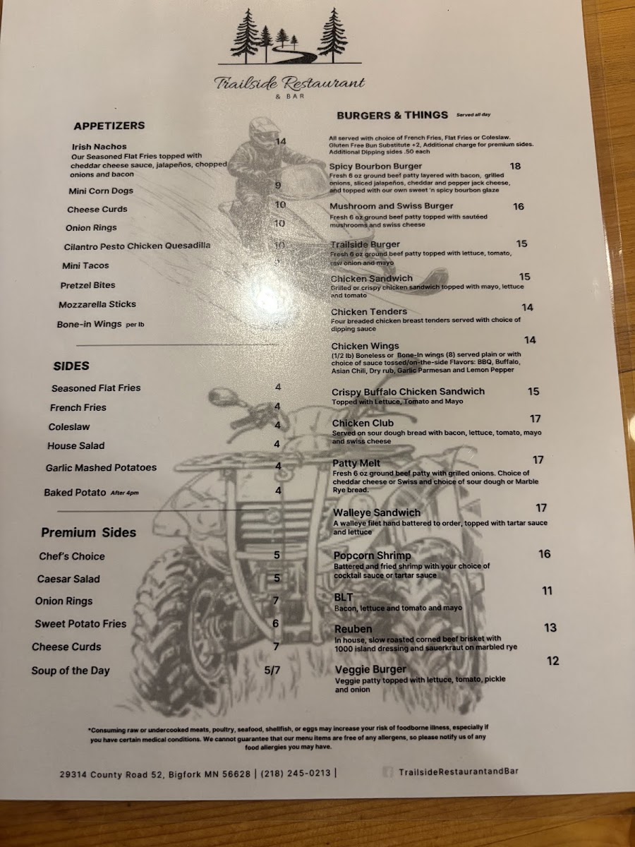 Trailside Restaurant and Bar Photo Menu 3