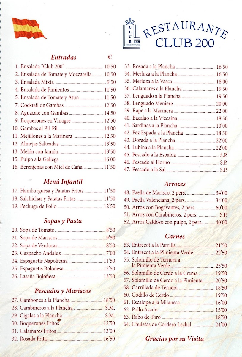 Restaurante Club 200 Photo Menu 1