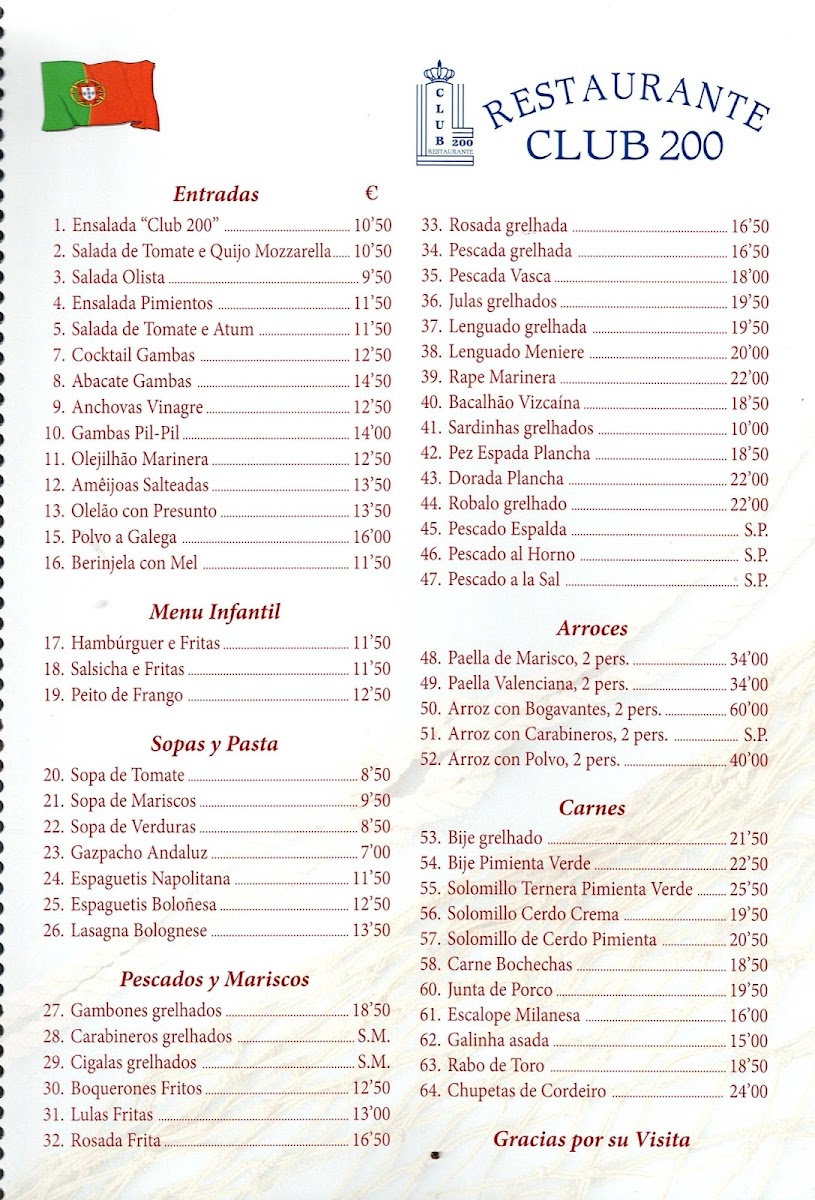 Restaurante Club 200 Photo Menu 2
