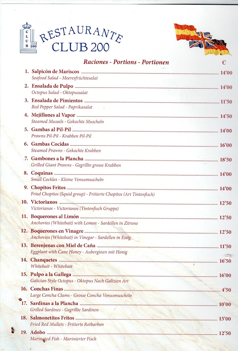 Restaurante Club 200 Photo Menu 8