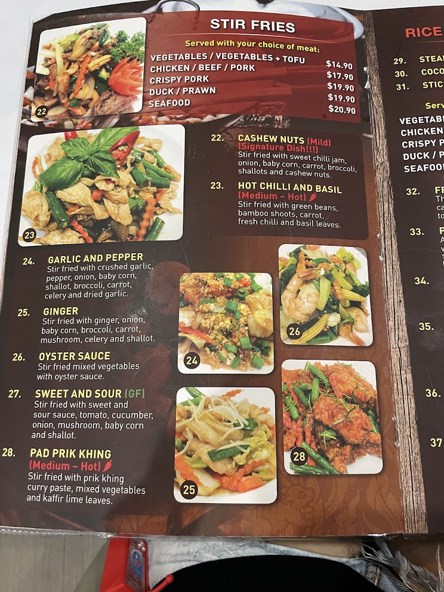 Arundel Thai restaurant (Parkwood) Photo Menu 10