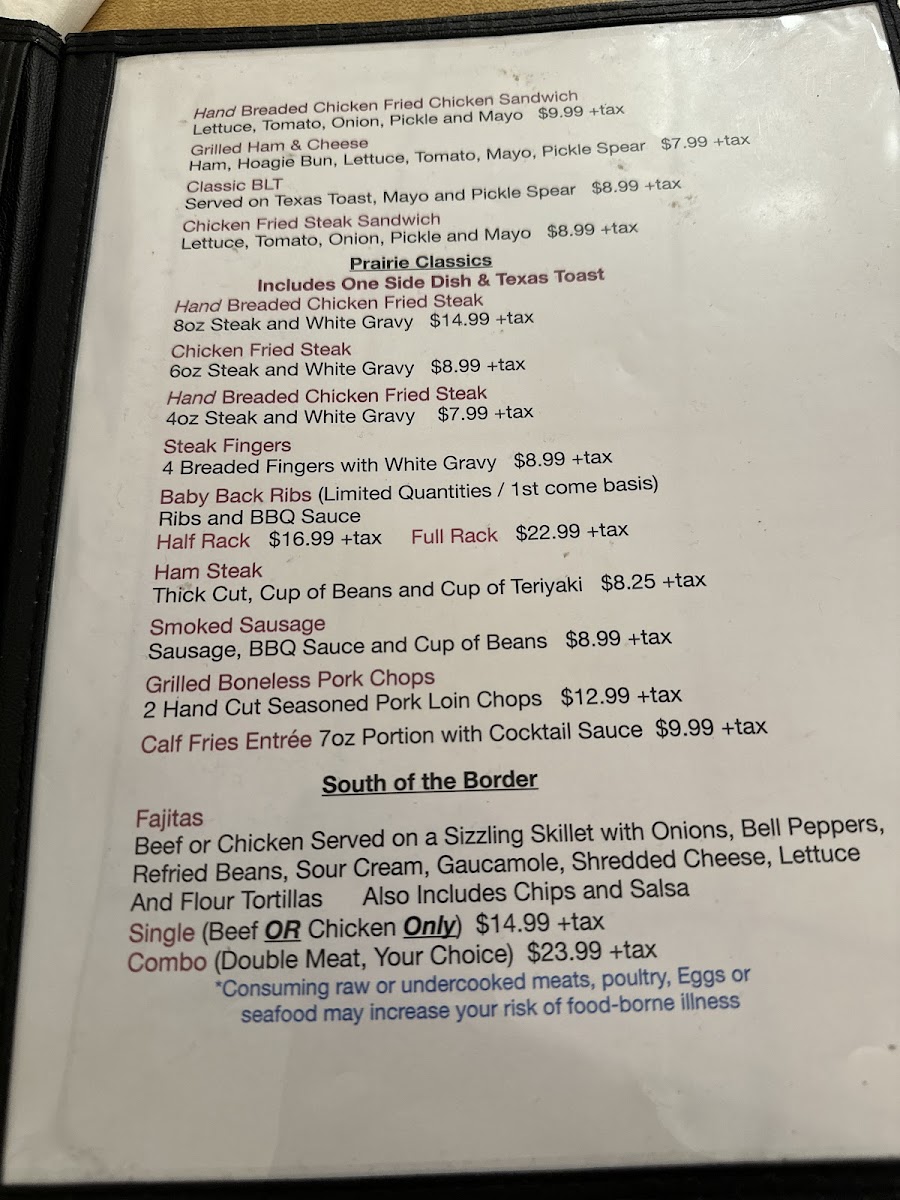Red Prairie Steakhouse Photo Menu 6