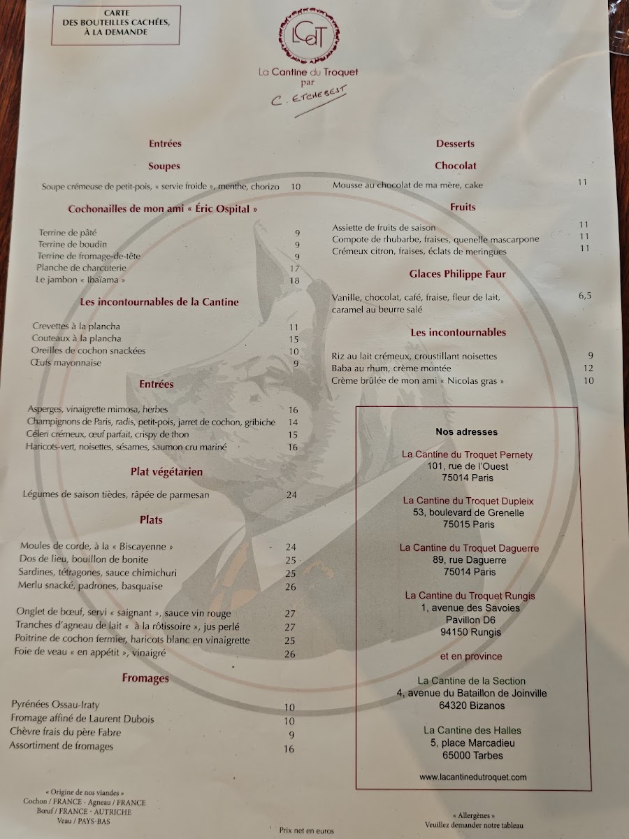 La Cantine Du Troquet Dupleix Photo Menu 2