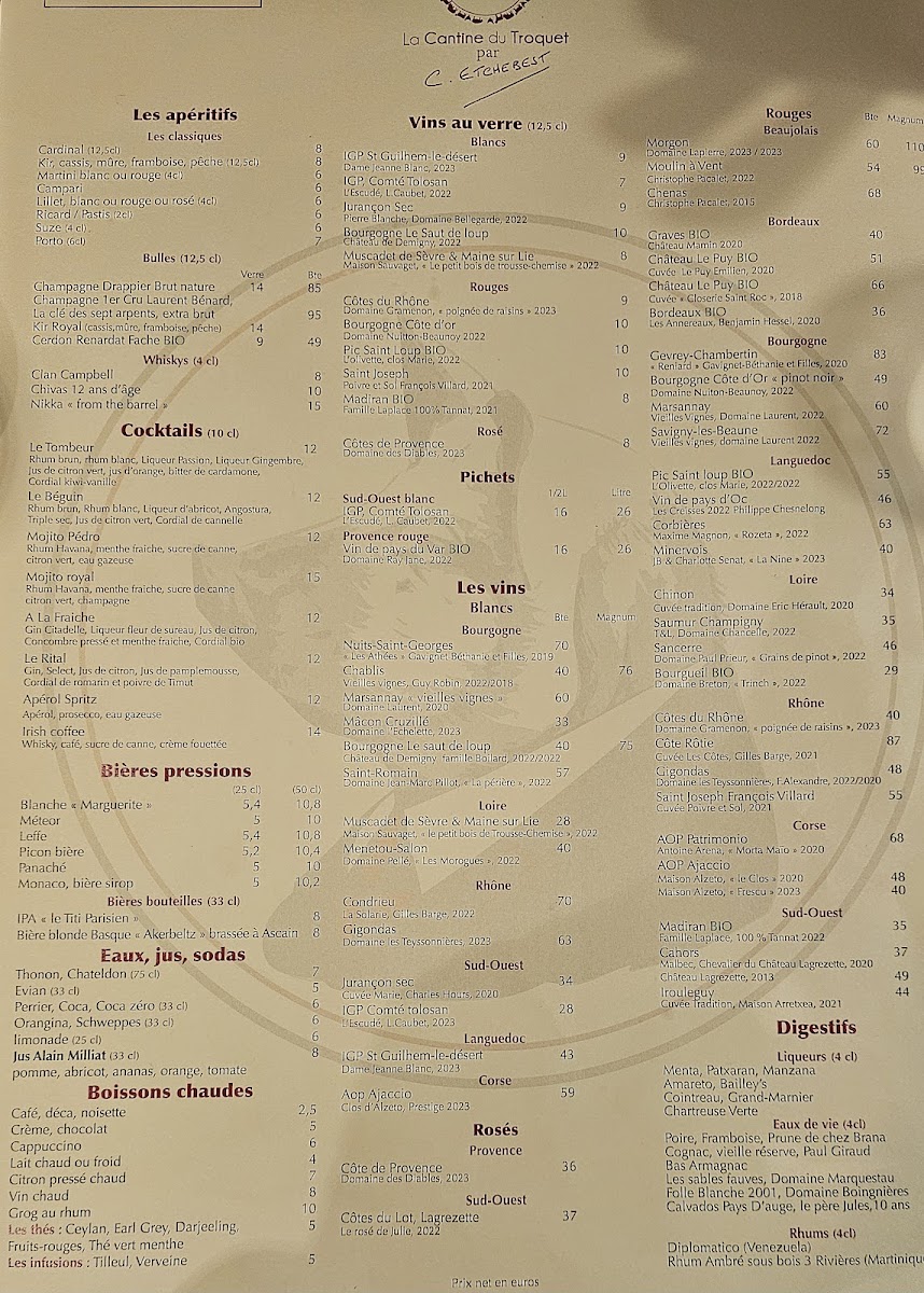 La Cantine Du Troquet Dupleix Photo Menu 4