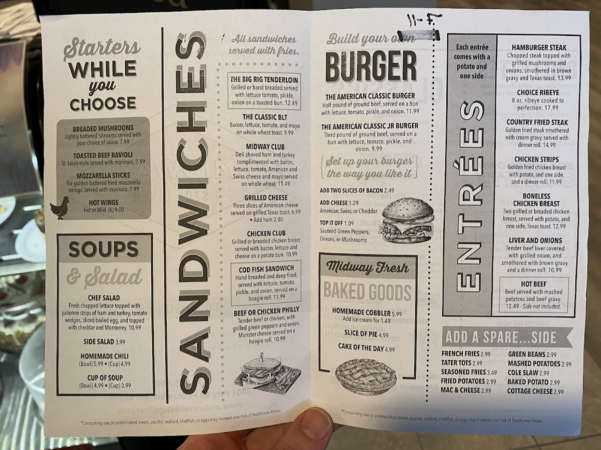 Midway One Stop Diner Photo Menu 3