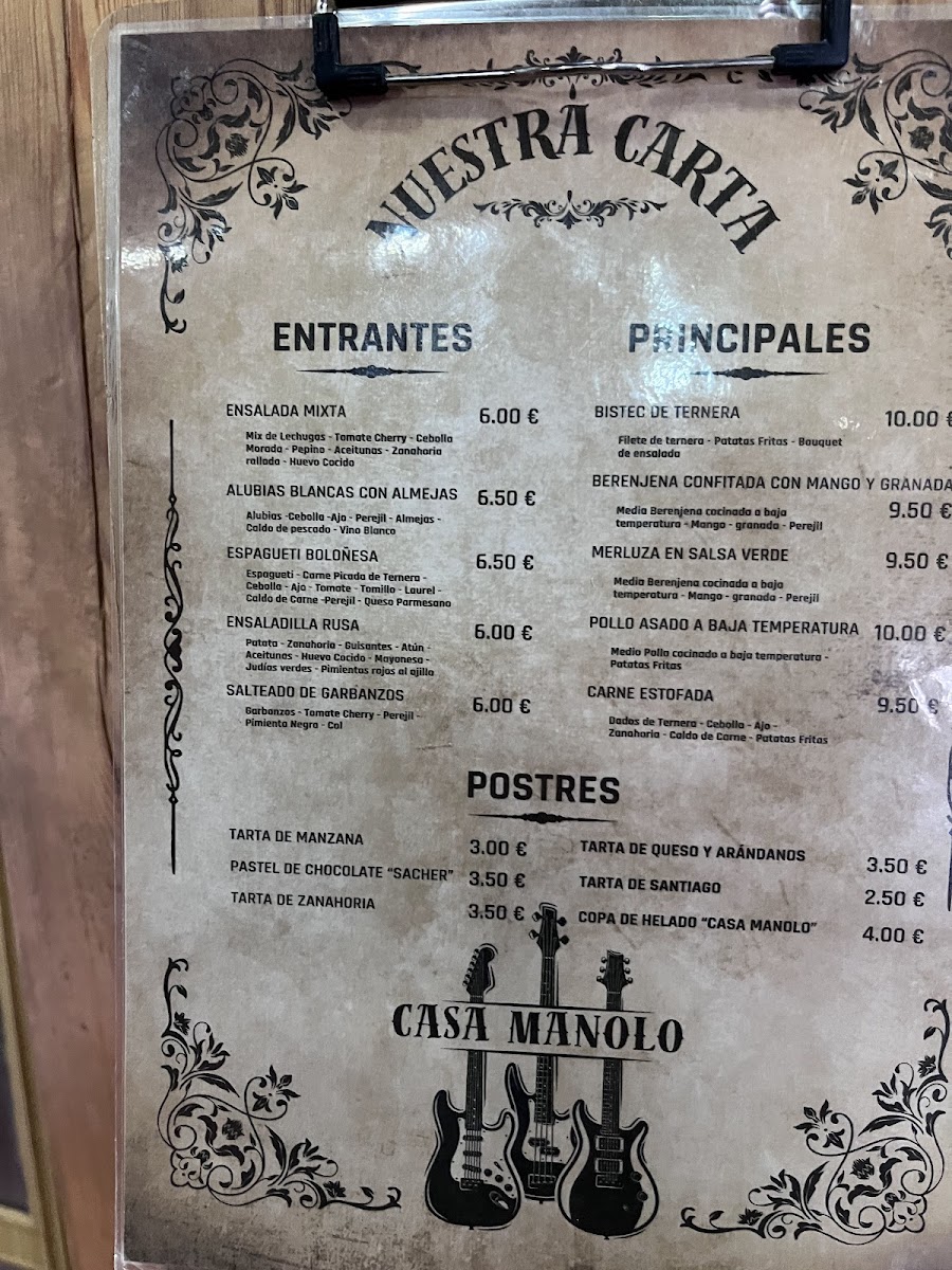 Bar Restaurante Casa Manolo Photo Menu 2