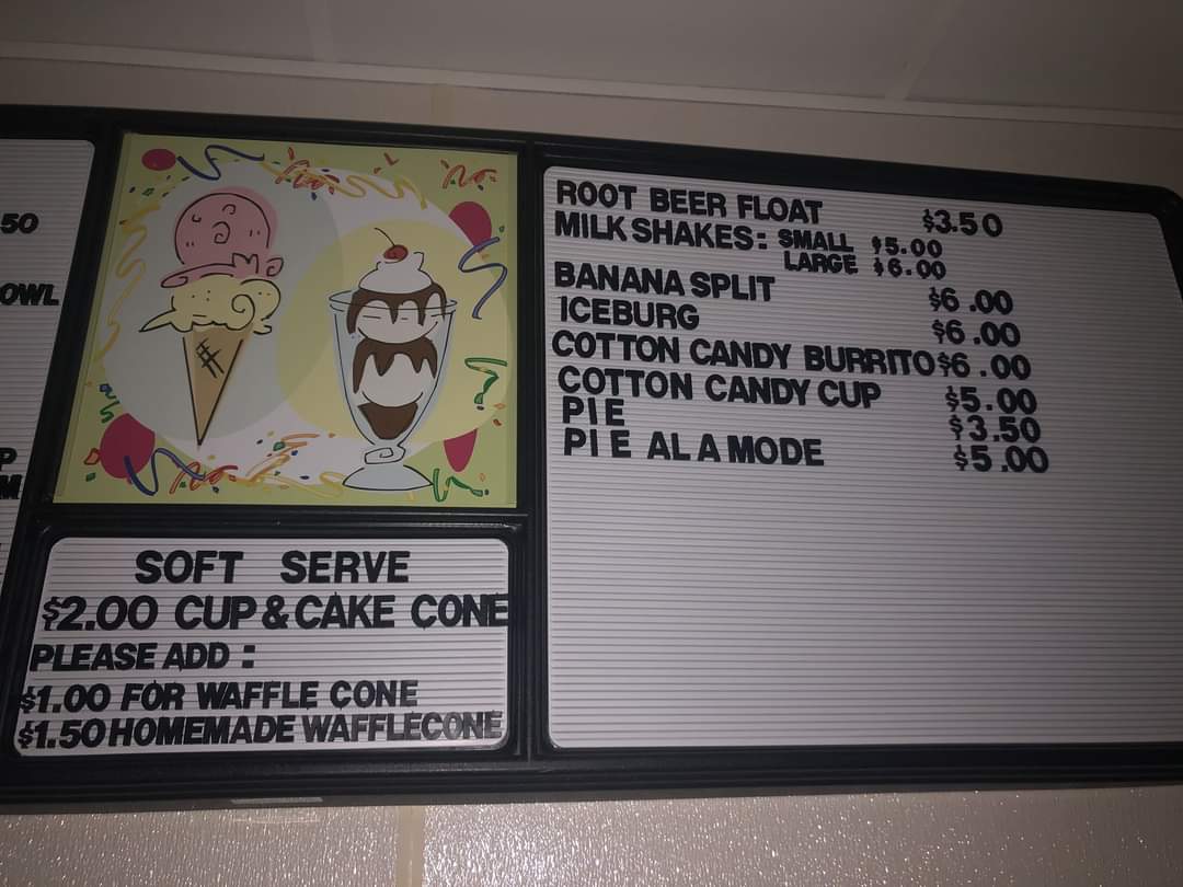 Iceburg Ice Cream Photo Menu 2