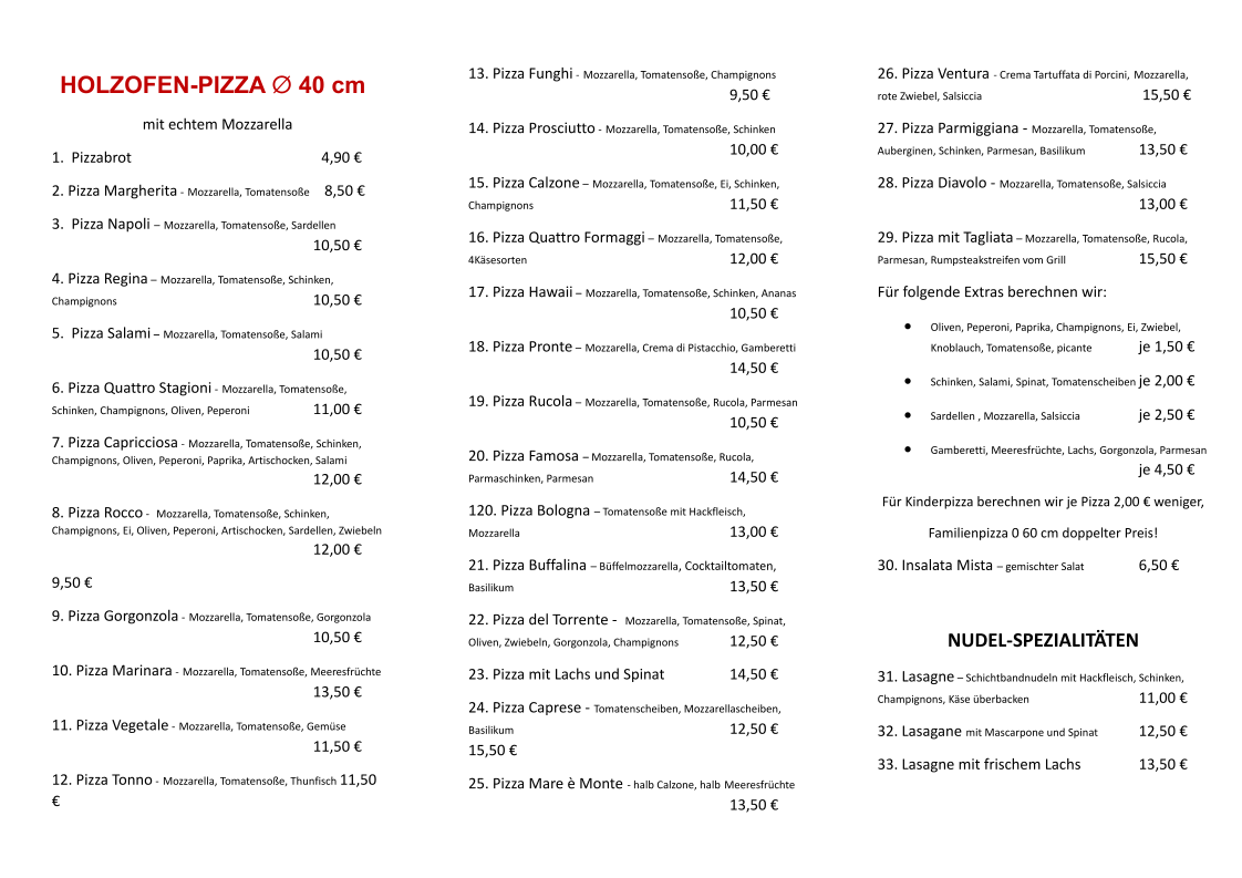 Rocco Pizza Photo Menu 2