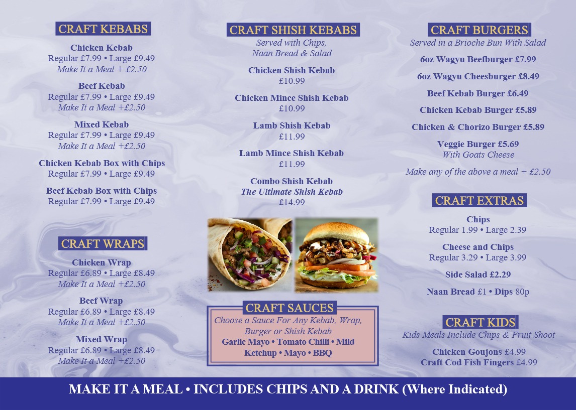 Craft Kebab Photo Menu 1