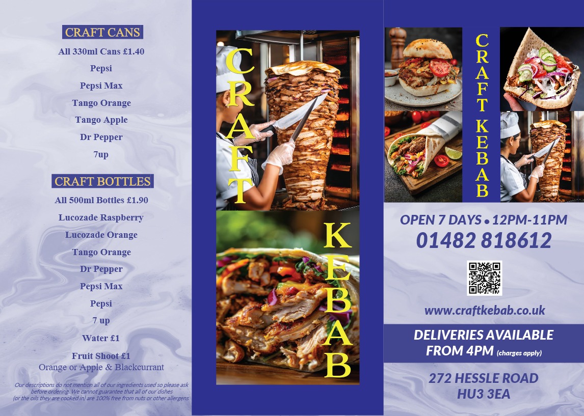 Craft Kebab Photo Menu 2
