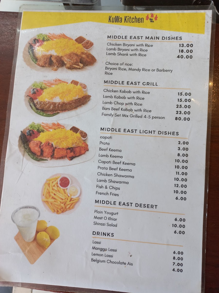 KuWa Kitchen Photo Menu 1