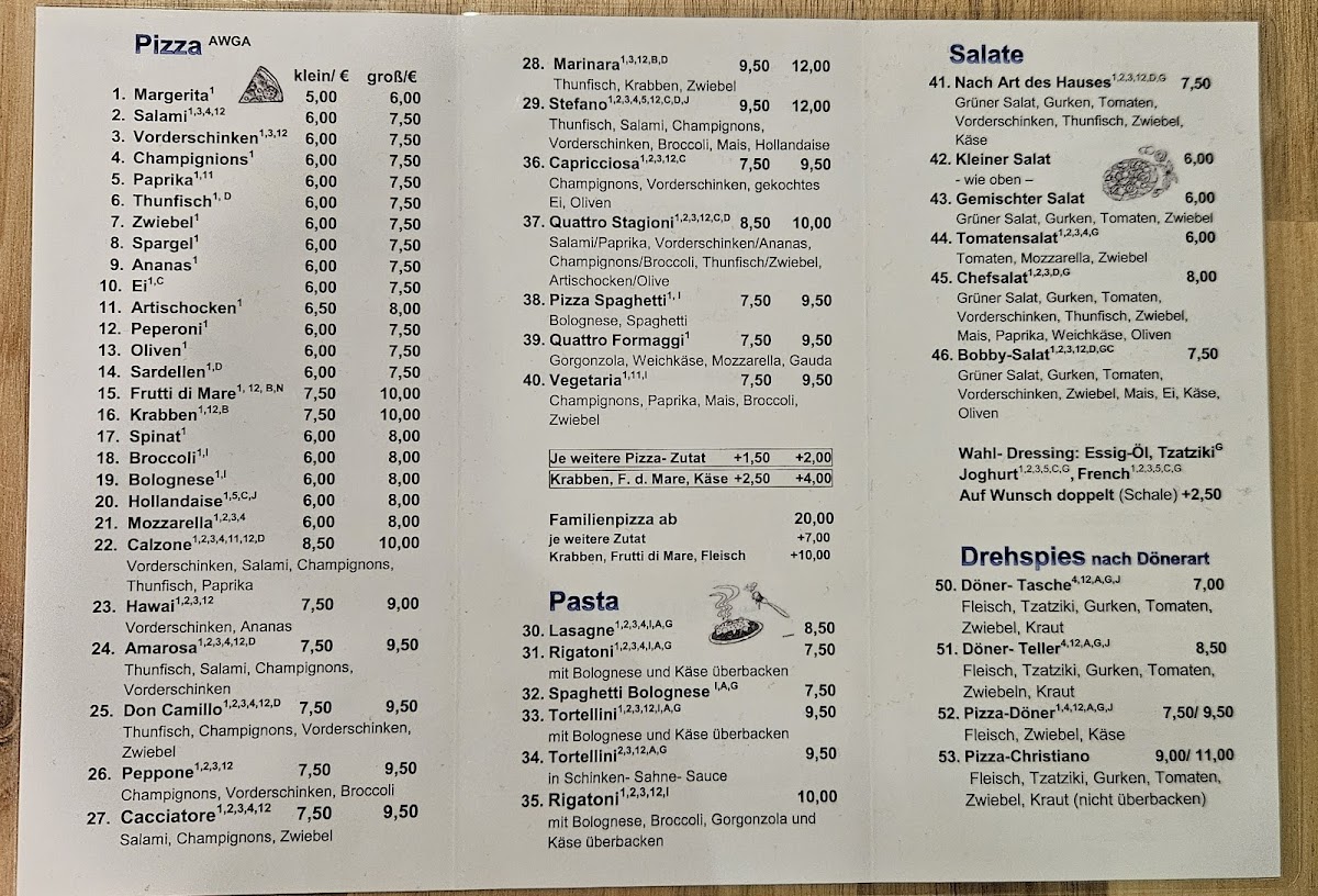 Pizzeria Don Camillo Photo Menu 1