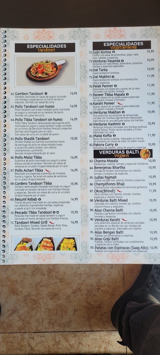 Marivent - Darbar Tandoori Indian Restaurant Photo Menu 1