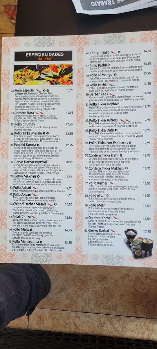 Marivent - Darbar Tandoori Indian Restaurant Photo Menu 2