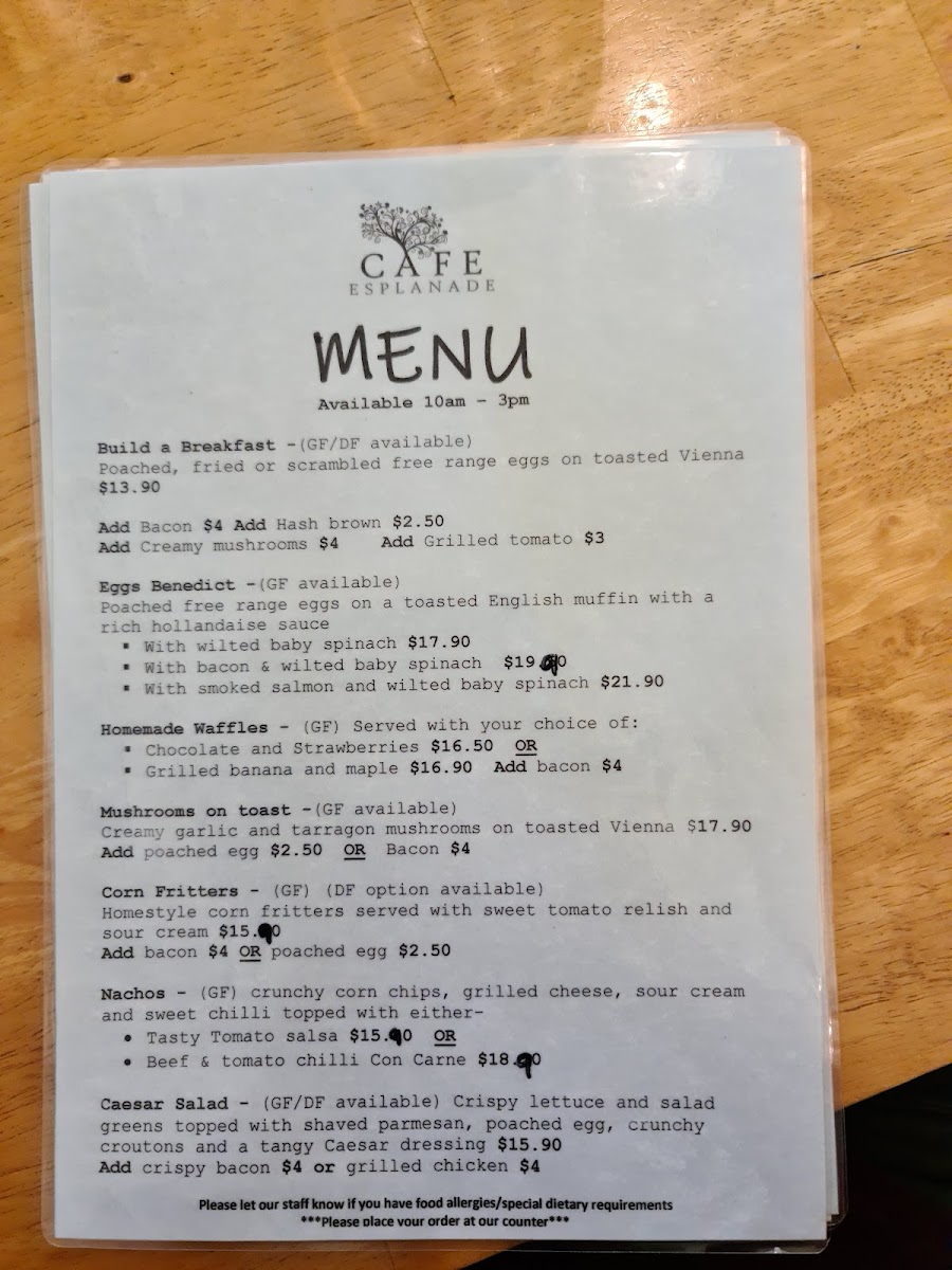 Cafe Esplanade Photo Menu 2