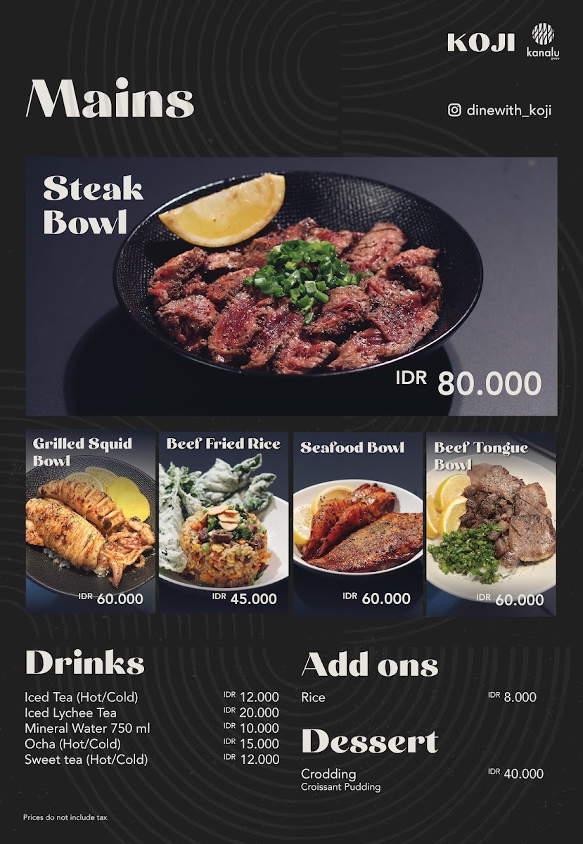 KOJI Loop Restaurant Photo Menu 1