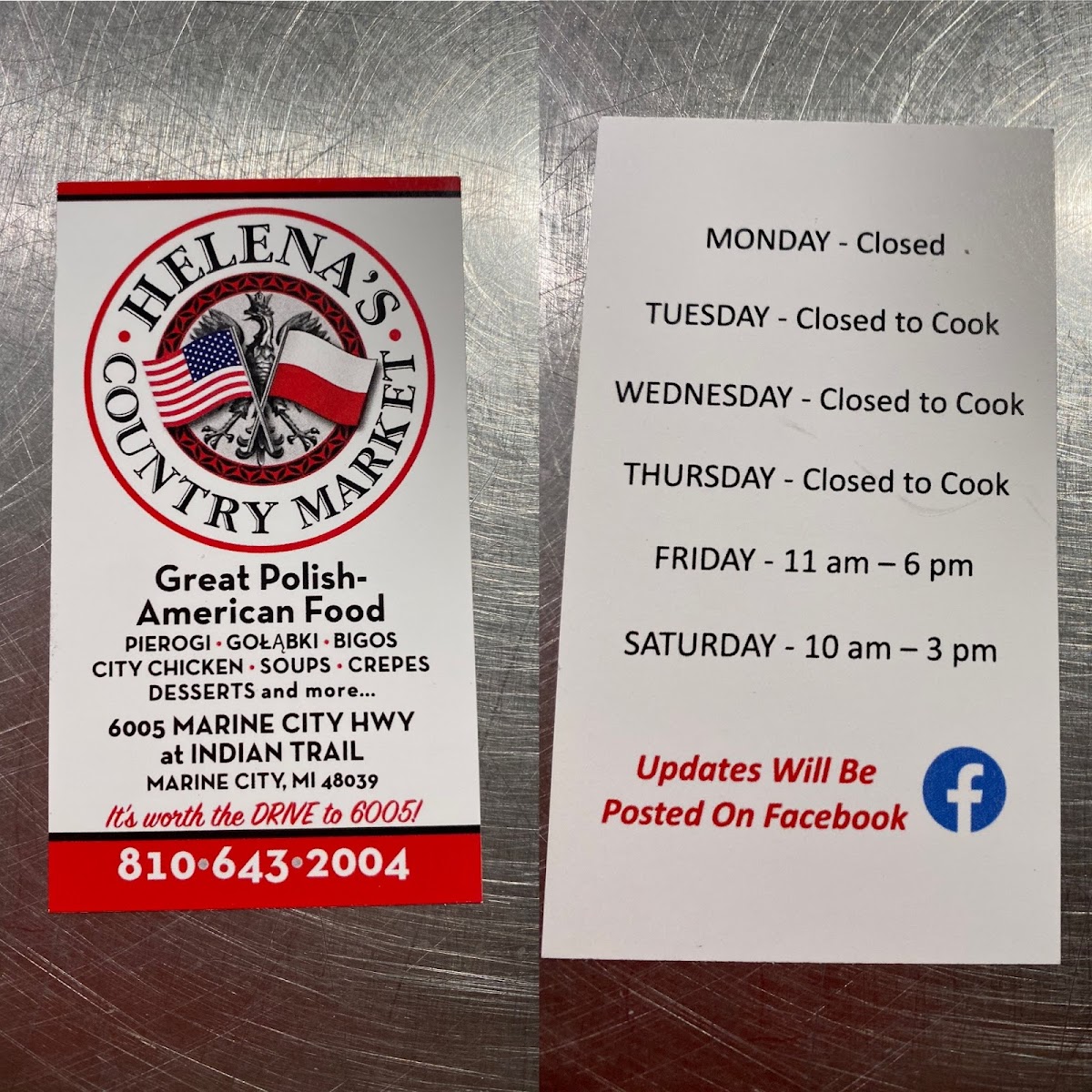 Helena's Country Market Photo Menu 1