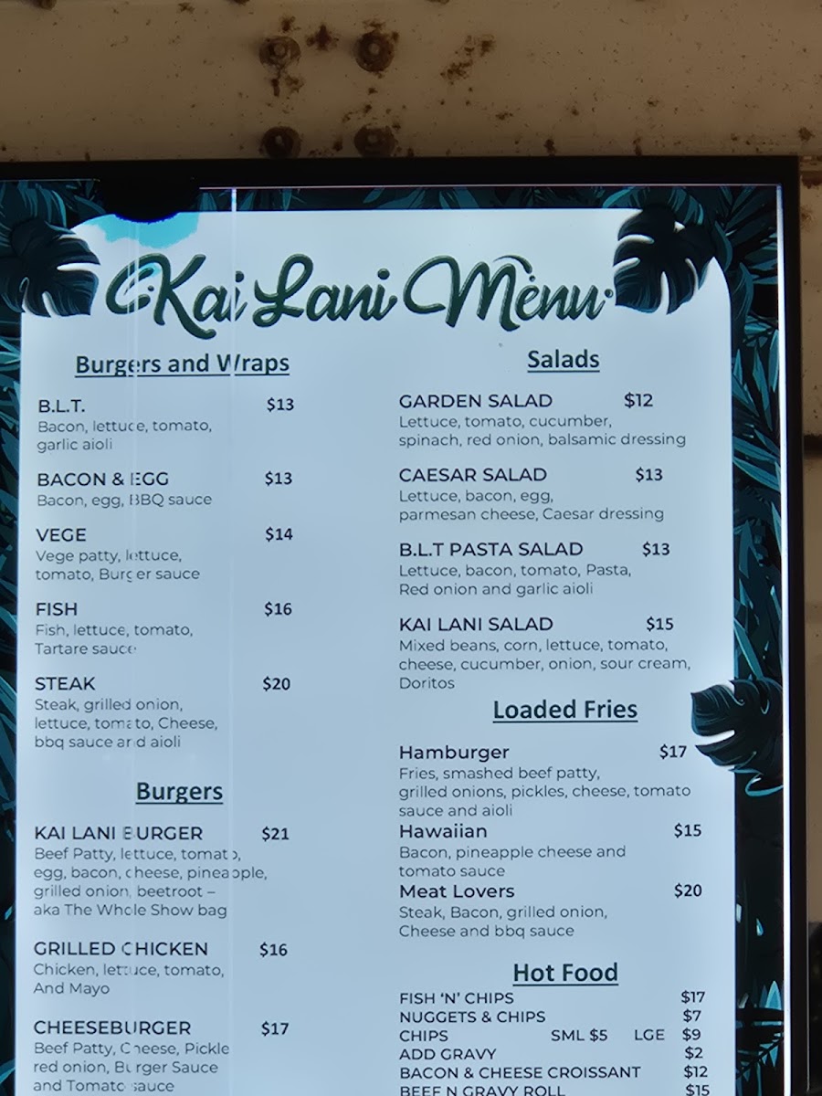 Kai Lani Cafe Photo Menu 1