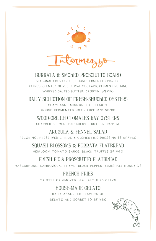 Clementine Yountville Photo Menu 1