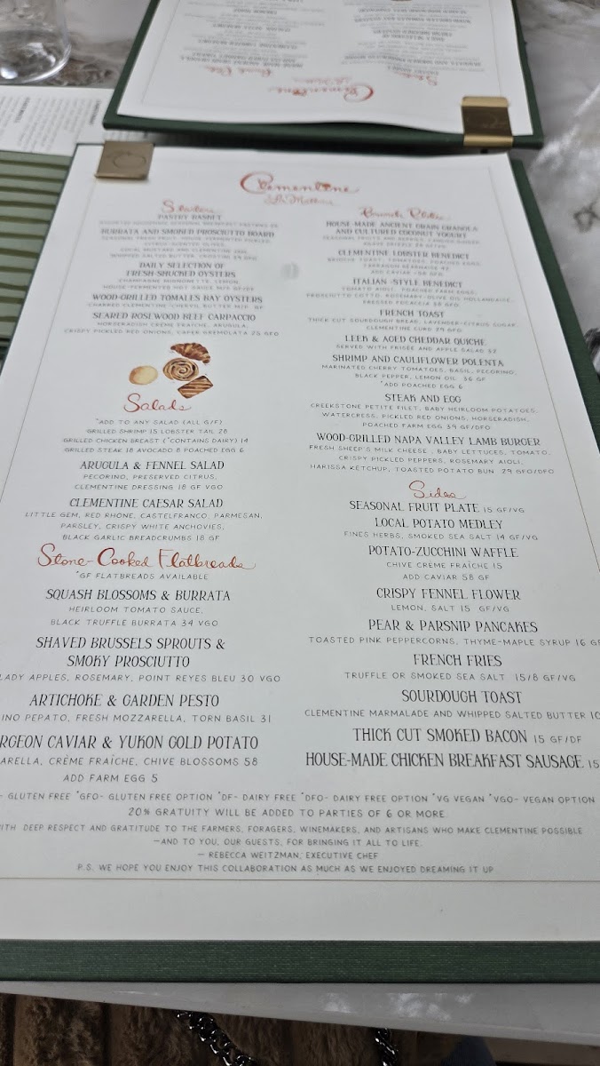 Clementine Yountville Photo Menu 5