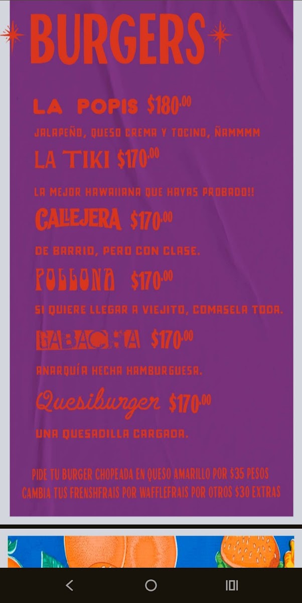 BARRIO Hamburguesas Photo Menu 1