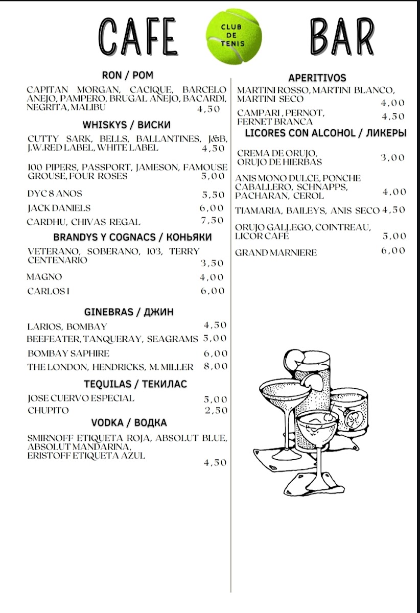 Cafe Bar Club de Tenis Calpe Photo Menu 3