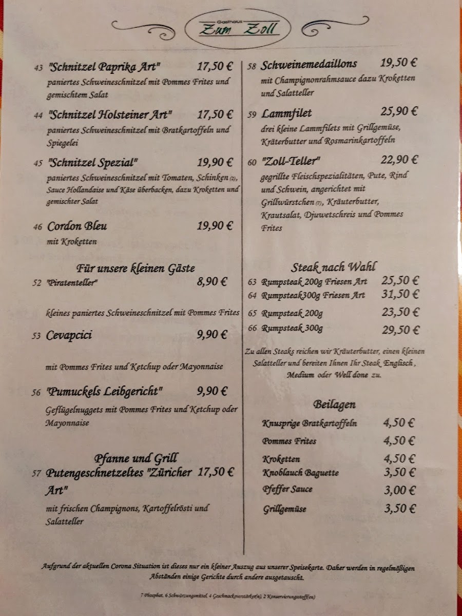 Gasthaus Zum Zoll Photo Menu 1