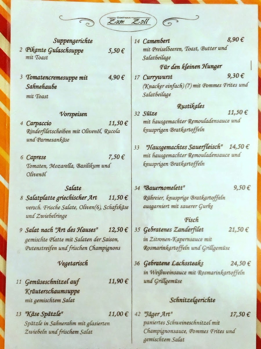 Gasthaus Zum Zoll Photo Menu 2