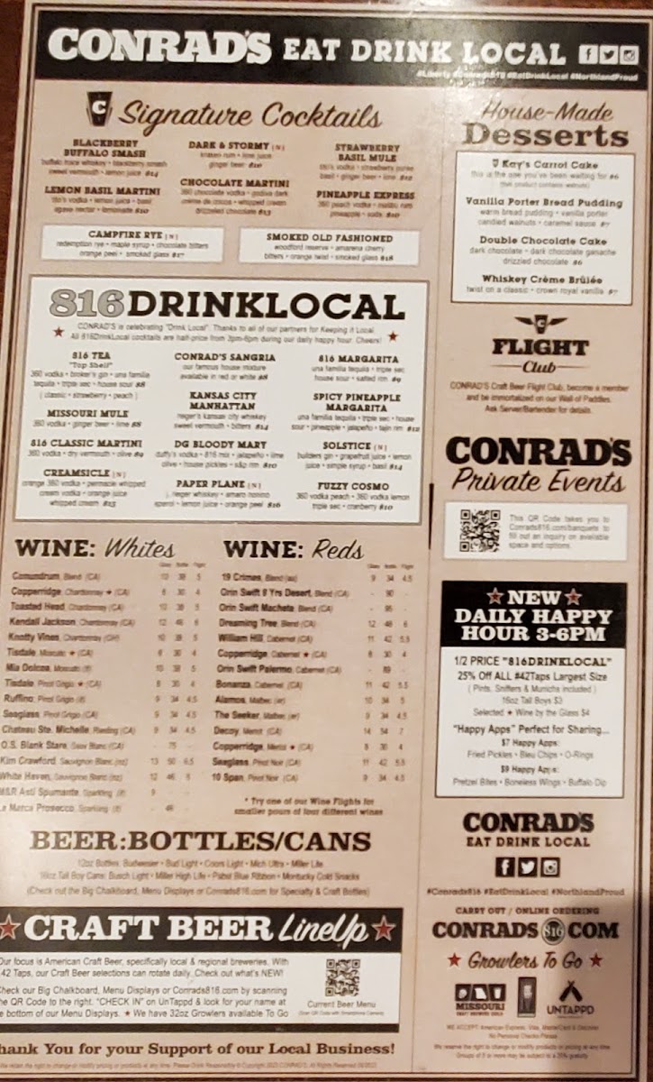 CONRAD'S Eat Drink Local Photo Menu 2