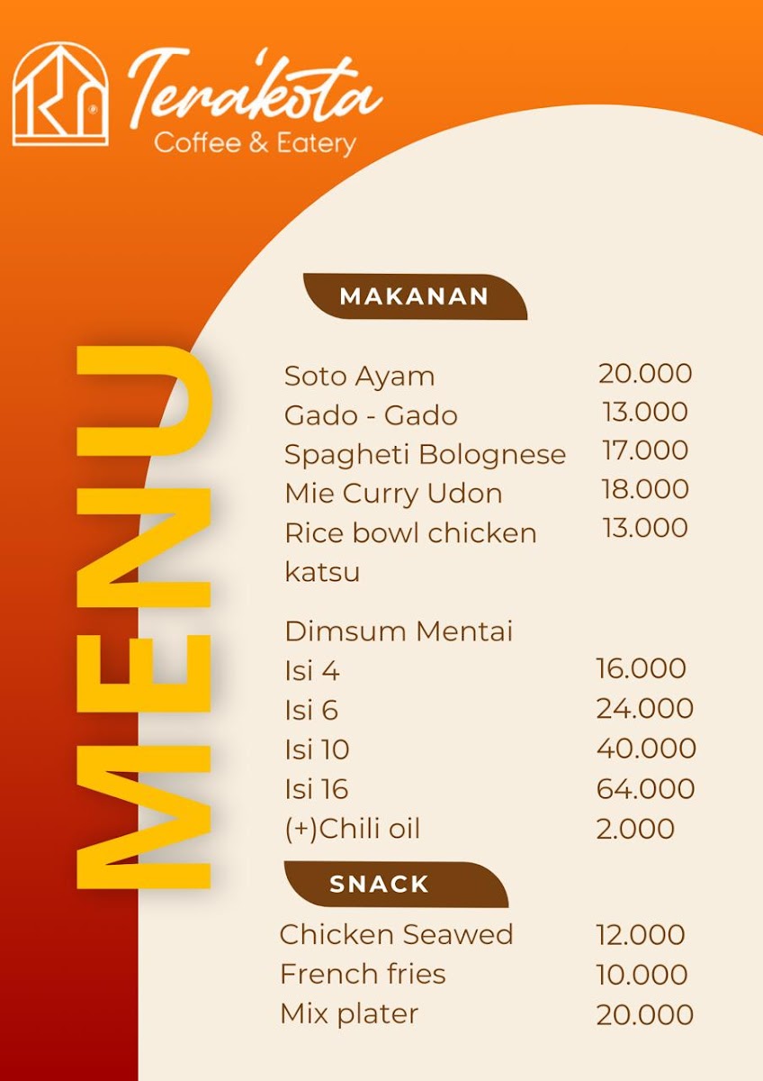 Terakota Coffee and Eatery Photo Menu 1