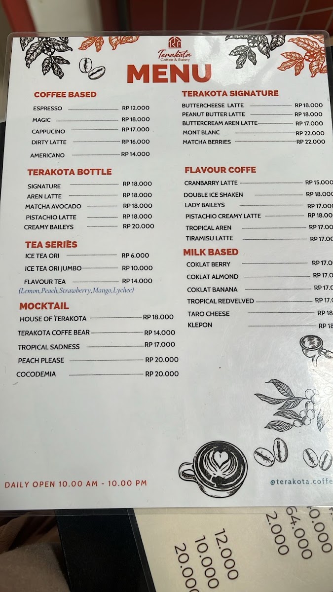 Terakota Coffee and Eatery Photo Menu 3