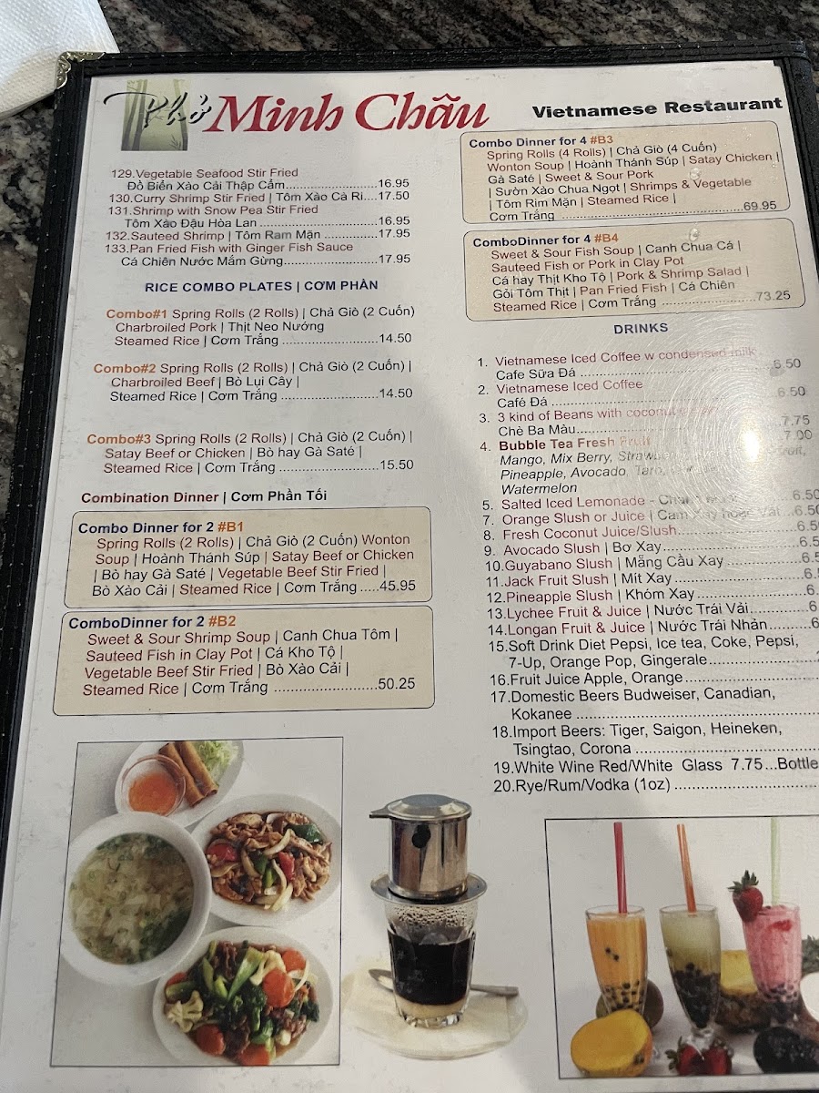 Minh Chau Restaurant Photo Menu 2